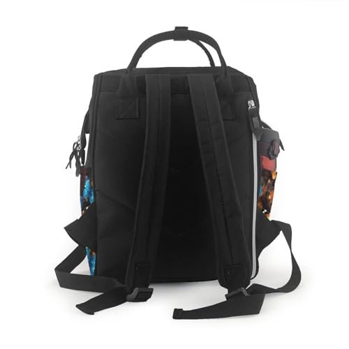 Sac à langer multifonction grand format imprimé papillons noir