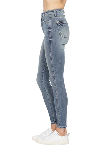 Judy Blue High Waist Tummy Control Contrast Wash Skinny Jeans for Women4