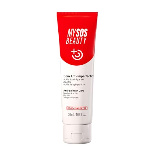 Tratamiento Activo Anti Granos de Acné MYSOSBEAUTY - Crema Anti Granos y Puntos Negros - Regulación del Sebo y Eliminación Rápida de las Imperfecciones - 50 ml