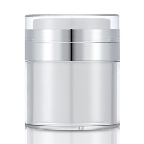 Smilcloud Airless Pump Jar 50ML Refillable Travel Cream Bottle Portable Cosmetic Container Vacuum Jar Pot(Large)