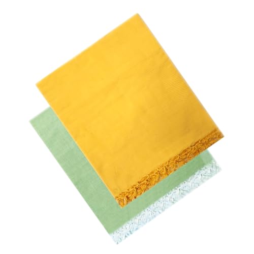 Image of OKTIC Bhagalpuri Chadar Original Combo Pack Set of 2 (Yellow Olive) | Eco Friendly Cotton Top Sheet for Summer Comfort, Skin Friendly Odhne Wali Chadar Bedsheet