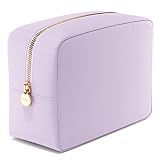Embla Makeup Bag Travel Cosmetics Pouch and Toiletry Bag, Nylon Zipper Pouch Purse, Cute Make Up Organizer Storage Tote for Women Girls, Waterproof Travel Skincare Case, Large Makeup Bags, Orchid