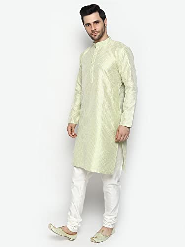 Image of Uri and MacKenzie Embroidery Silk Men's Kurta Pyjama Set