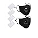 Price comparison product image Wookit 2 Pack Reusable Face Masks with 4 Filters, Cotton Washable Face Mask with 5-layer Activated Carbon Filters and Adjustable Straps/Fits Most Adults-Black