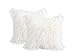 3C Collection Set di 2 Federe Cuscino Peloso Bianco 45 x 45 cm, Copricuscini Pelliccia Moderni Decorativi per Divano Letto con Cerniera