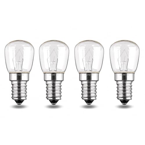 Bombilla Horno, Bombilla de frigorífico, Bombilla microondas, Bombilla nevera, Bombilla Lampara de Sal, E14 15W 100 lm 300 grados (3000K luz cálido), Soporta hasta 300 Grados