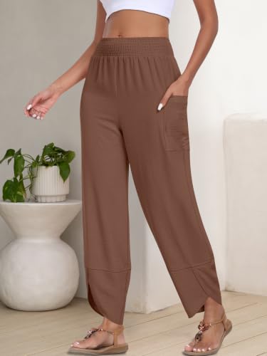 Image of ANRABESS Womens Wide Leg Palazzo Capri Barrel Pants