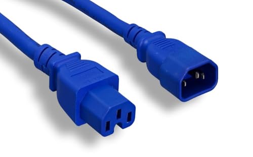 Cordon d'alimentation C14 vers C15 RiteAV bleu de 3 mètres 14AWG pour appareils informatiques
