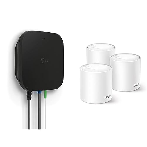 Telekom Glasfaser Modem 2 + TP-Link Deco X50 Wi-Fi 6 Mesh WLAN Set(3 Pack), AX3000 Dualband Router & Repeater (Reichweite bis zu 604m²)