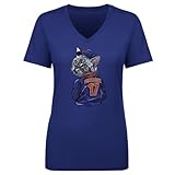 500 LEVEL Keith Hernandez Shirt for Women (Women's V-Neck, Large, Royal Blue) - Keith Hernandez New York Purrnandez Jacket WHT