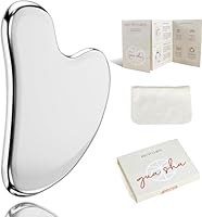 Rena Chris Gua Sha Stein, Edelstahl Gua Sha Stein für Kieferformung & Schwellungsreduktion, Hautpflege Geschenk (Silber)