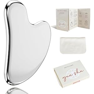 Rena Chris Gua Sha Facial Tool, Stainless Steel Gua Sha Board for SPA Acupuncture, Metal Gua Sha for Body Face Neck and Eye, Skin Care Gift for Woman