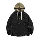 ZUOYIMEI Men Jacket Men Camping Climbing Punching Jacket Men Classic Trend Outdoor Jacket Men Casual Fashion Sport Hoodie Jacket Men Long Sleeve Jacket A-Black XXL