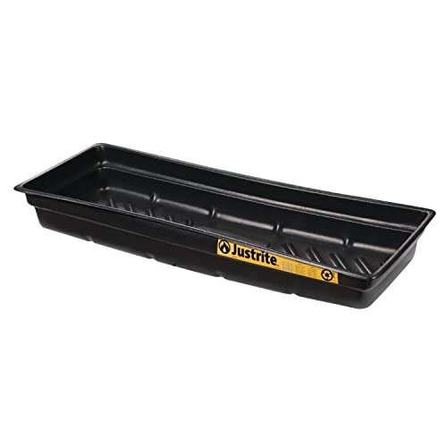 Image of Justrite 28715 EcoPolyBlend Polyethylene Spill Tray, 46 inch Width x 5-1 /2 inch Height x 16 inch Depth, Green, 46 inch W x 5-1 /2 inch H x 16 inch D