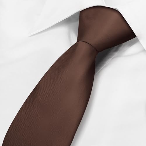Image of Men's Classic Satin 3.15 inch Soild Color Necktie Wedding Business Tie & Gift Box