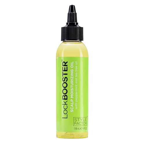 Style Factor LockBOOSTER Scalp Moisturizing Oil – Lightweight Hydration with Peppermint & Tea Tree Oil for revitalizing Braids, Locs & Twists – Soothes, Nourishes and Supports Scalp Care – 4 oz