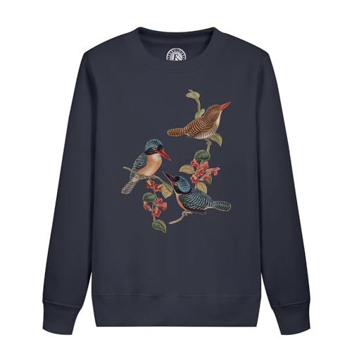 Sweat enfant oiseaux exotiques planche ancienne idéal pour l'école et sorties nature