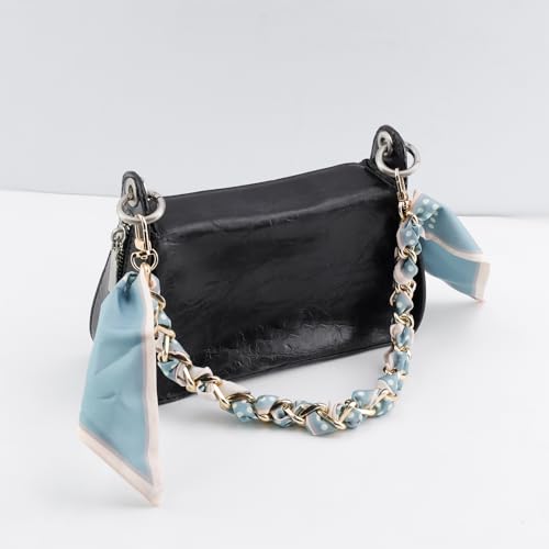 Image of Silk Scarf Purse Chain Strap Handbag Handle Replacement Elegant Bag Decoration for Ladies Bag