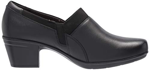 Clarks Women's Emslie Summit Loafer, Black Leather/Textile Combi, 7 #TOP5