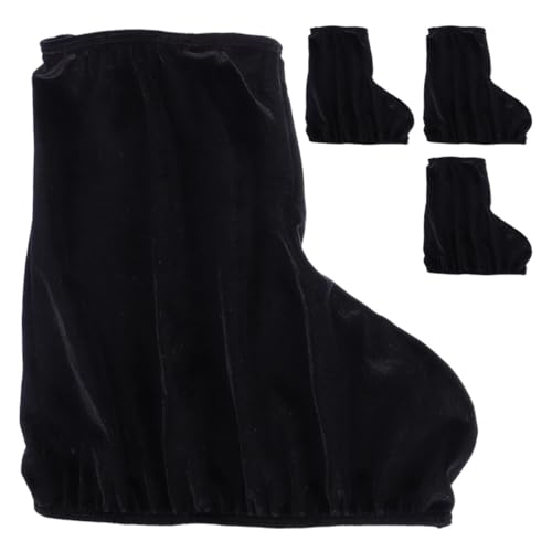 ROMISBABA Fundas Negras para Patines de Hielo de Terciopelo Elástico, Tamaño Pequeño, 2 Pares, Protección Resistente para Botas de Skate Infantiles y Juveniles, Accesorios para Patinaje