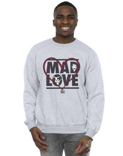 Image of DC Comics Men's Batman Joker & Harley Mad Love Sweatshirt Sport Grey XXXXX-Large