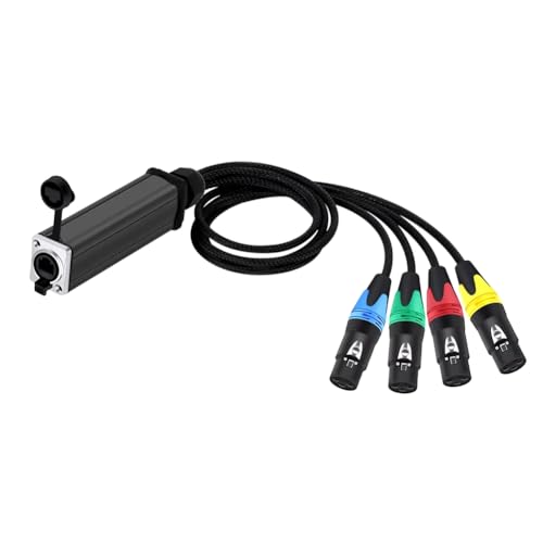 Cable de Red a Distribución Analógica XLR de 4 Canales con Adaptador de Audio para RJ45