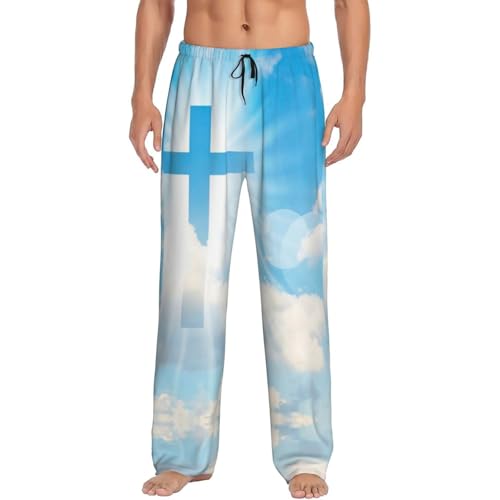Christian Cross Jesus Men's Pajama Pants Sleepwear Bottom Long Sleeve Sleep & Lounge Pants With Pocket