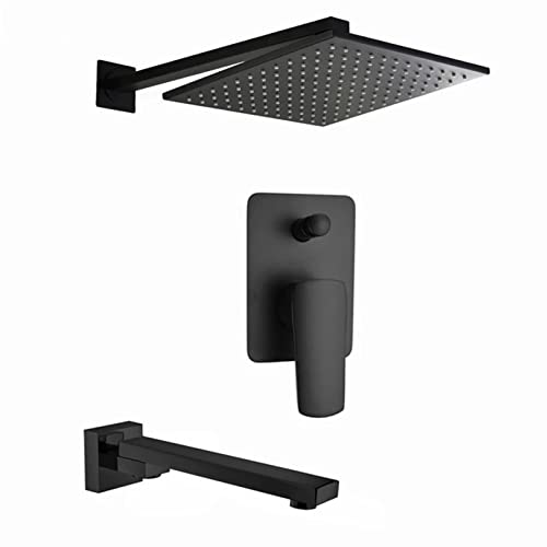 Ensemble complet de douche en laiton finition noir mat pour baignoire - 2