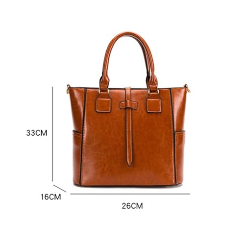 Shoulder bag Quality Soft Leather Large Capacity Handbag for Women Casual Shoulder Bag with Stitching Design2