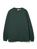 [グッドウェア] 長袖 ポケット Tシャツ ロンT レギュラー ヘビーウェイト 7.6オンス USAコットン メンズ 無地 厚手 (S, ダークグリーン)