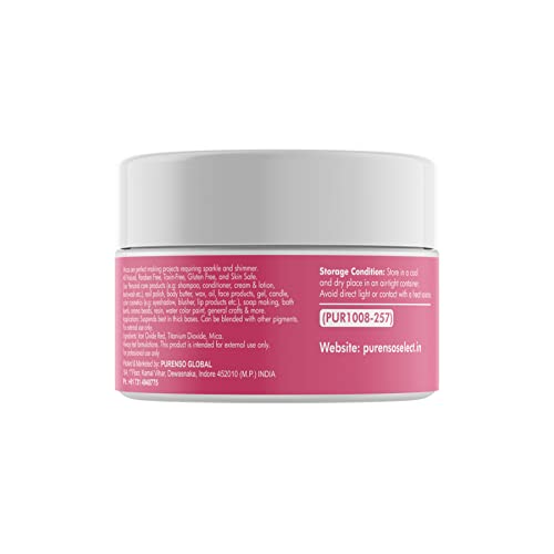 Purenso Select - Rose Pink Mica Powder Pigment, 10g I for Soap Making, Candle, Lip Gloss, Nails, Bath Bombs, Art Crafts, Resin