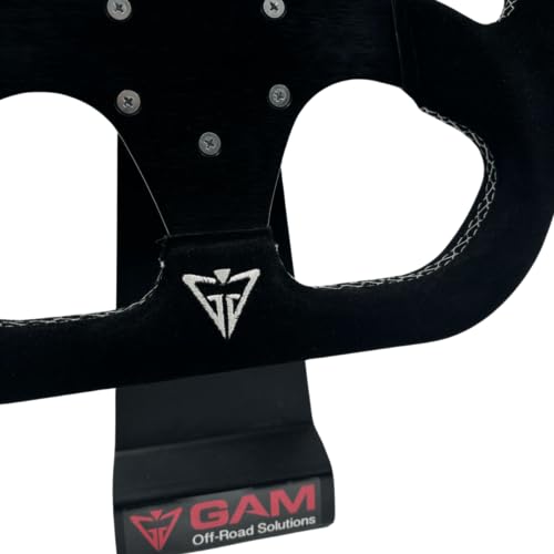 GAM Steering Wheel Sport D-Shape With Hub Adapter For SXS UTV Fits Can am X3 Polaris RZR Lethear Alacantara (Alcantara)