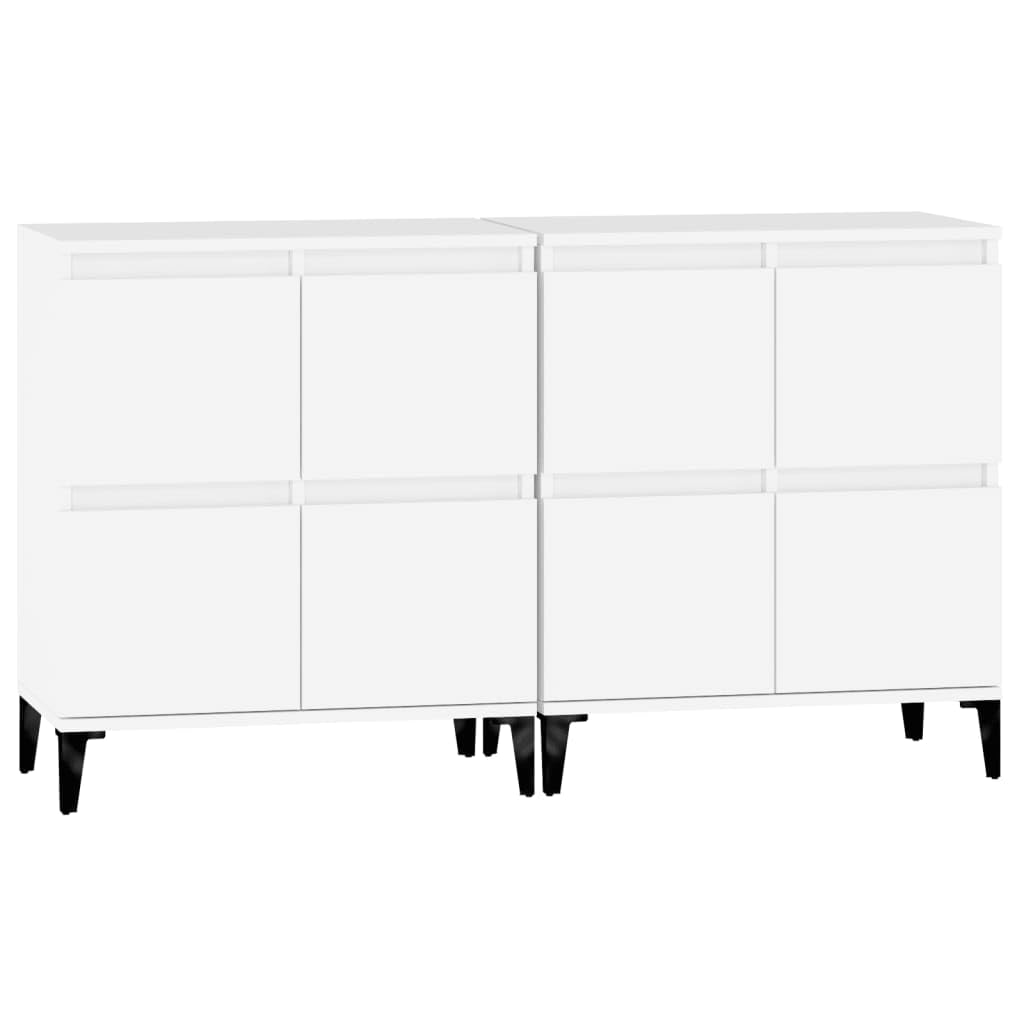Fengshui Kredens zestaw 2 szt. biały 60 x 35 x 70 cm materiał drewnopochodny | 4 przegródki, dużo miejsca do przechowywania, łatwa w pielęgnacji, z uchwytem ściennym