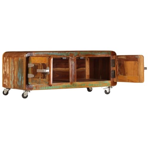 Table basse bois massif multicolore 85x55x40 cm pour salon sans âme - 4