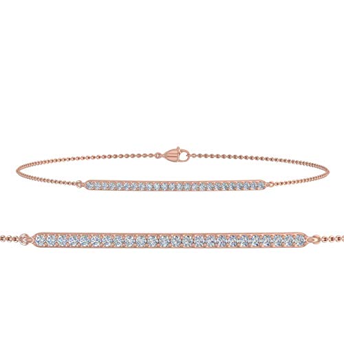 1/5 Carat Diamond Bracelet with Chain in 10K Gold (7.5 Inch)