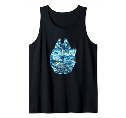 Débardeur Star Wars Millennium Falcon bleu camo idéal pour les festivals d'été