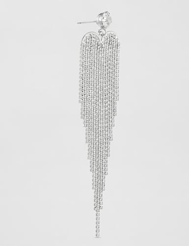 Image of Rubans Long Dangler Earrings Crystal & American Diamond Zirconia Jewellery Gift for Women & Girls