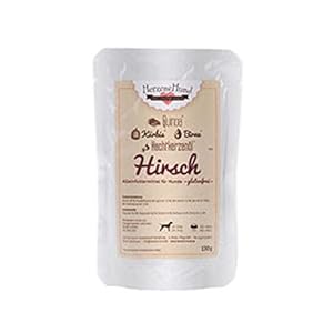 5er-Set Hirsch, Bio-Kürbis, Bio-Birne Hundefutter 130g HerzensHund