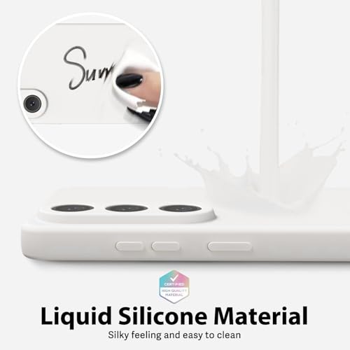 Image of DIZORO Microfiber Candy Case Compatible with Samsung S26 Ultra 5g Smooth Touch Cushion Liquid Soft Silicone Gel Rubber Phone Cases Non-Slip Full Body Protective Shockproof Back Cover (White)