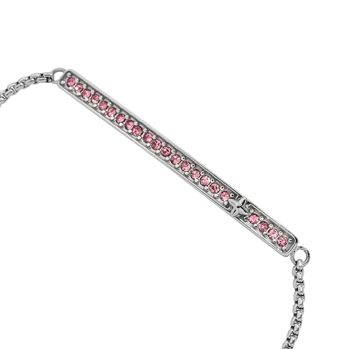 Image of Alex and Ani Pave Bolo Birthstone Bracelet - Stainless Steel Gold /Silver, Perfect for Stacking, Adjustable Birthstone Bracelet for Women, Ideal Gift Jewelry