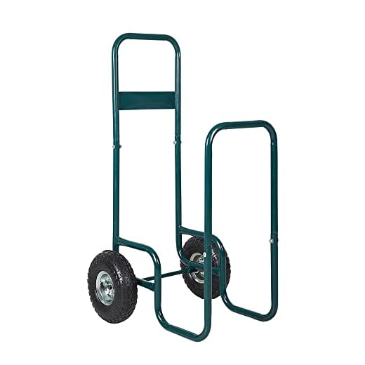 LUCKYERMORE Firewood Log Rack Carrier Cart-220 LB Weight Capacity Wood Rack Storage Mover with Rolling Wheel for Indoor & Outdoor Use