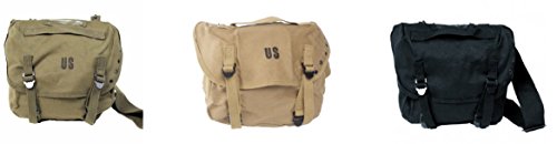 PURECITY© - Sac Militaire Messenger Besace Musette à Bandoulière US Army - Inscription US - Airsoft - Paintball - Moto - Outdoor (Noir)