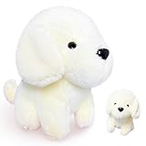 White Puppy Stuffed Animals for Kids and Adults, Mini Animals Plush Toy Key Chain, Cuddly Dog Plushie Toys, Soft Kawaii Dog Stuffed Animal for Girls ＆ Boys, Birthday, Easter Basket Stuffers