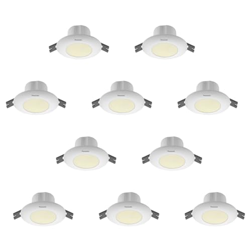 Image of Panasonic 5 Watt LED Deep Junction Downlighter, LED Downlight with 85mm Cut Out, BIS & ROHS Certified, 4KV Surge Protection, Warm White Light (PDLM34053-10)