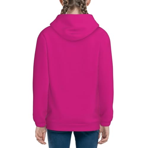 Darkmagenta Kids Pullover Hoodies Boys Sweatshirts Girls Athletic Clothes with Pocket4
