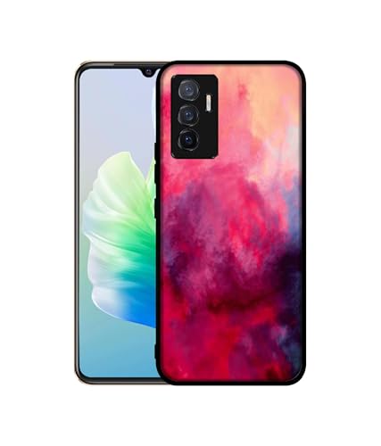 Image of Holi Color Design Premium 2D Printed Metal Back Case Cover for Vivo V23E 5G / Y75 4G, Multicolor