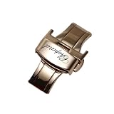 ROUHO Chiusura Déployante in Acciaio, Fibbia Pieghevole Orologio con Meccanismo a Pulsanti per Chopard Happy Diamonds-B1 18mm
