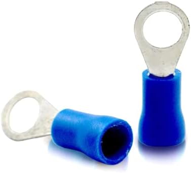 GLOBOMOTIVE Ring Insulated Electrical Wire Crimp Terminals Connectors – E-Copper Wire Lug Battery Cable Ends Eyelets (Inner Diameter 2.5 mm) Pack of 100