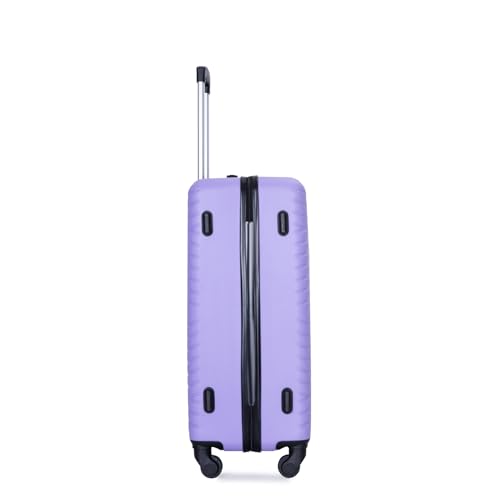 Travel with Ease Using Lightweight 4-Piece ABS Suitcase Set, 360° Spinner Wheels, Secure Combination Locks, Light Purple4