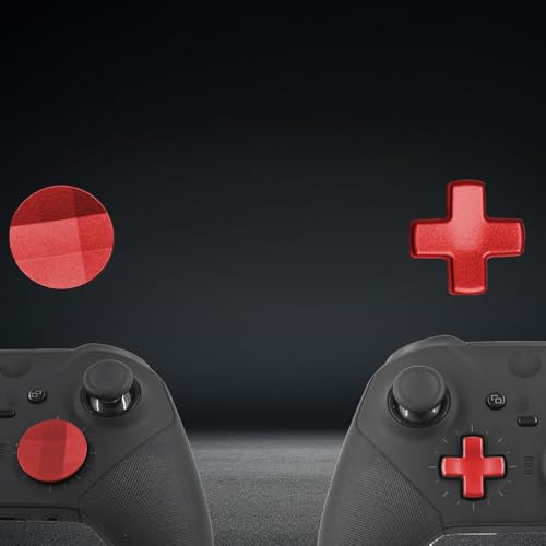 Image of 2Pcs Elite 2 D-pads Replacements for Xbox Elite Series 2 Controller, Magnetic D-pads Replacement Parts for Xbox One Elite Series 2 /Series 2 Core /Series 1 Controller, Metallic Cross-shaped D-pad(Red)